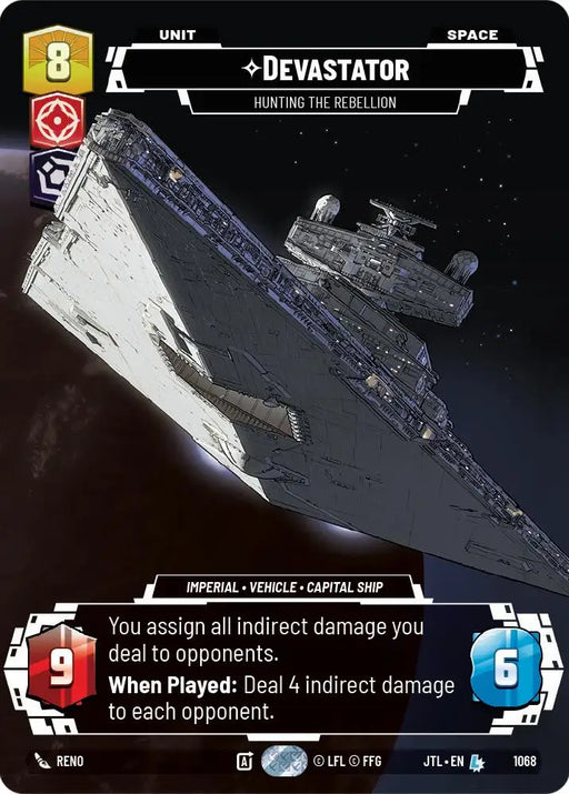 Devastator - Hunting the Rebellion (Prestige Foil) (1068) [Jump to Lightspeed] - Star Wars: Unlimited Single