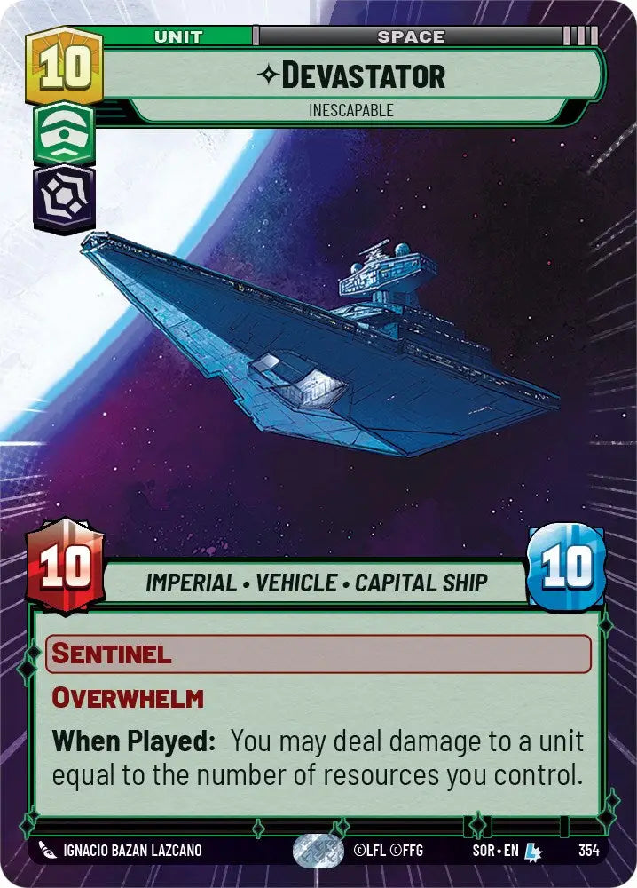 Devastator - Inescapable (Hyperspace) (354) [Spark of Rebellion] - Star Wars: Unlimited Single
