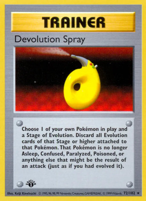 Devolution Spray (72/102) (Shadowless) [Base Set 1st Edition] - Pokemon Single