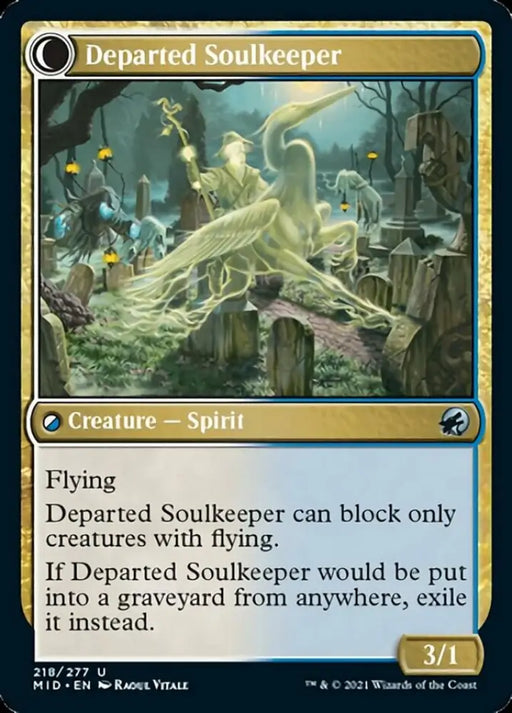 Devoted Grafkeeper // Departed Soulkeeper [Innistrad: Midnight Hunt] - MTG Single