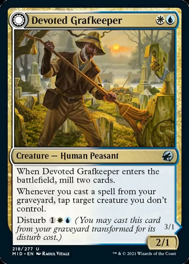 Devoted Grafkeeper // Departed Soulkeeper [Innistrad: Midnight Hunt] - MTG Single