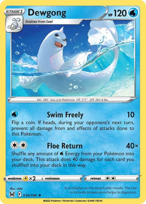 Dewgong (034/196) [Sword & Shield: Lost Origin] - Pokemon Single