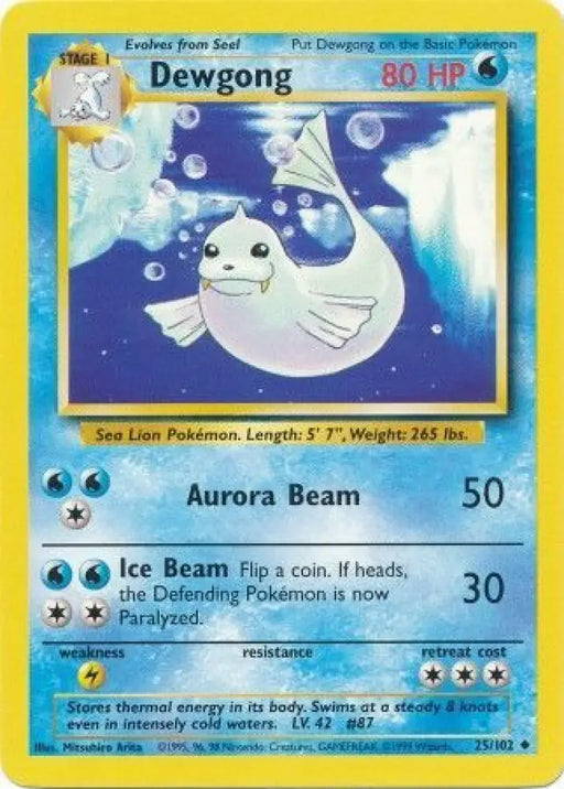 Dewgong (25/102) [Base Set Unlimited] - Pokemon Single
