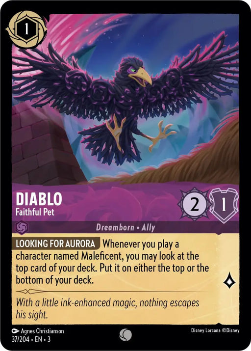 Diablo - Faithful Pet (37/204) [Into the Inklands] - Lorcana Single