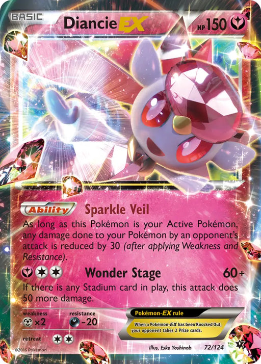 Diancie EX (72/124) [XY: Fates Collide] - Pokemon Single