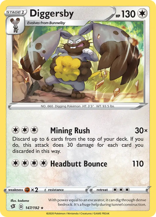 Diggersby (147/192) [Sword & Shield: Rebel Clash] - Pokemon Single