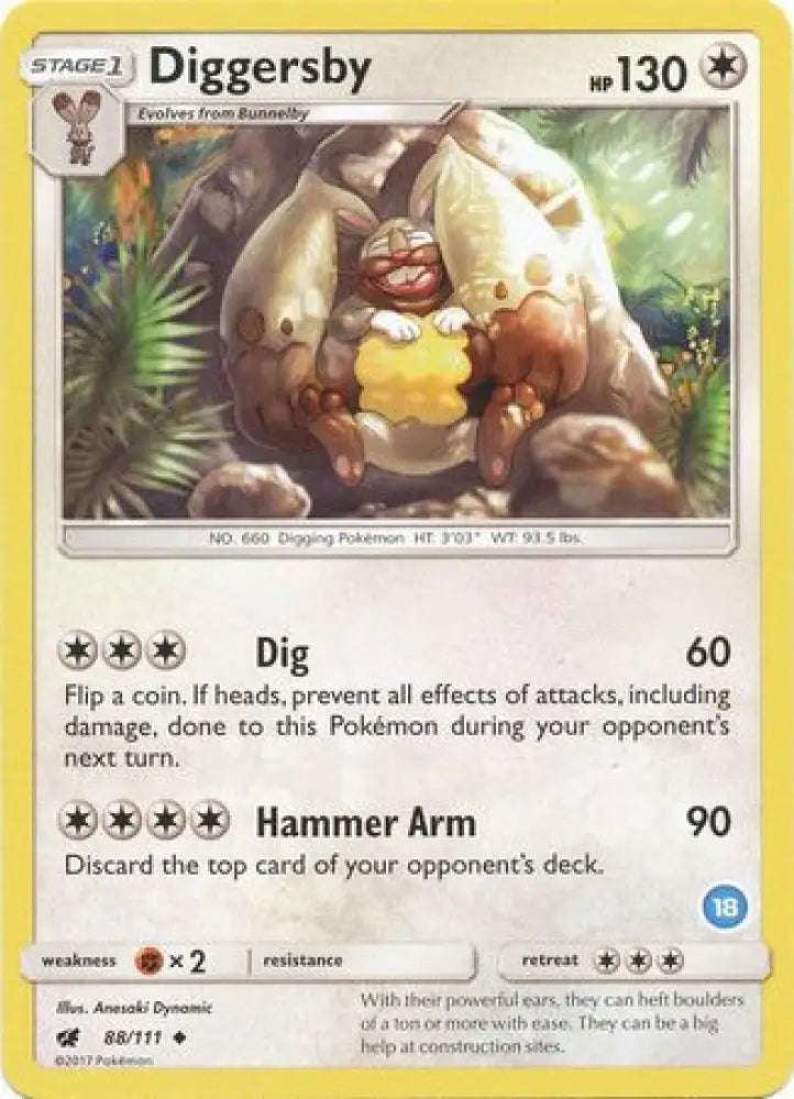 Diggersby (88/111) (Deck Exclusive #18) [Sun & Moon: Trainer Kit - Alolan Ninetales] - Pokemon Single