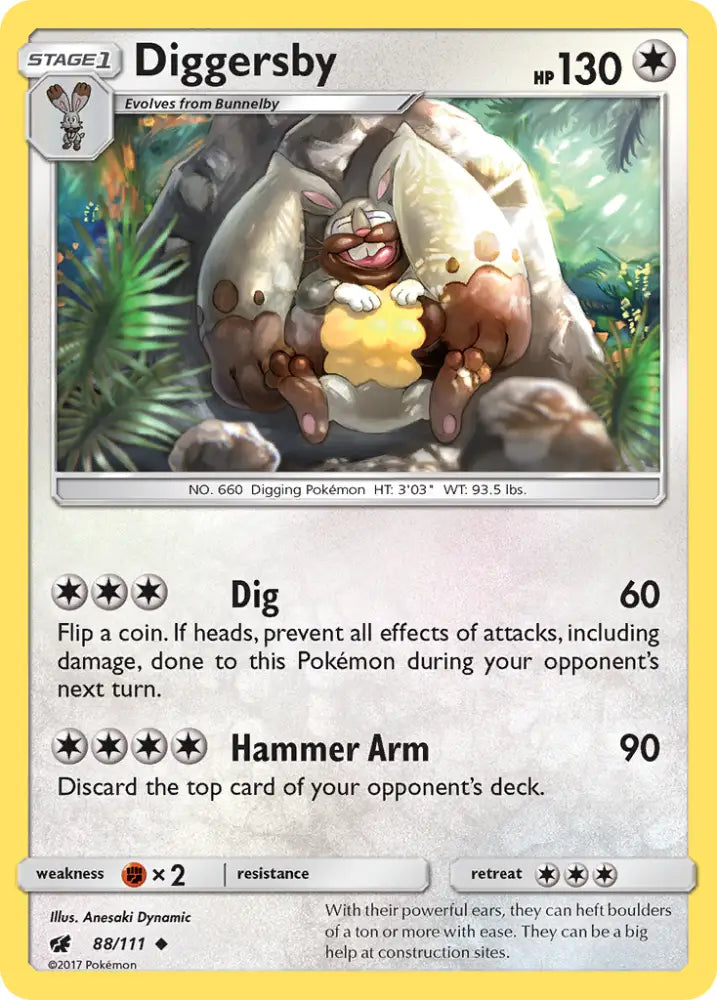 Diggersby (88/111) [Sun & Moon: Crimson Invasion] - Pokemon Single