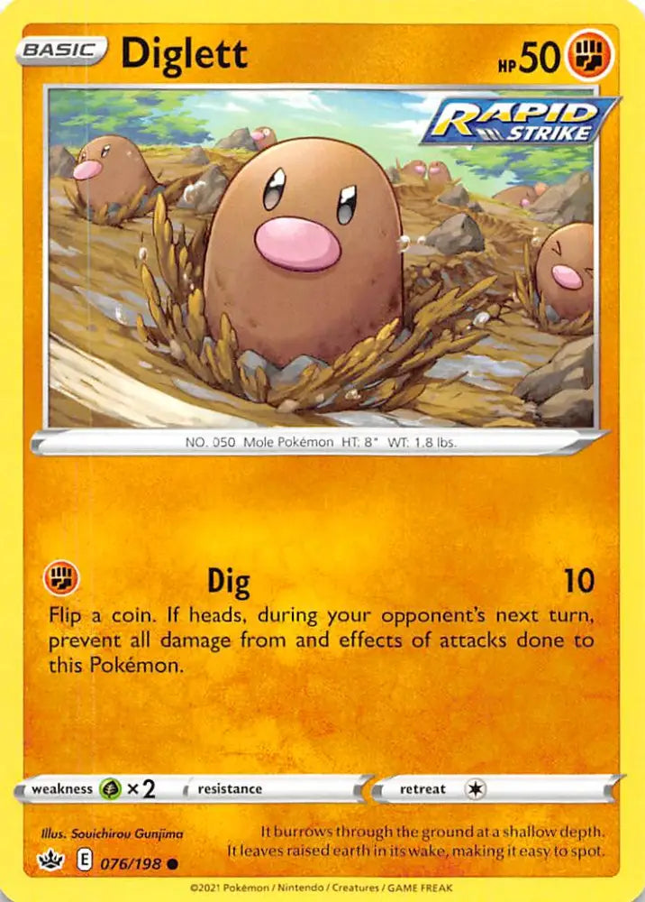 Diglett (076/198) [Sword & Shield: Chilling Reign] - Pokemon Single