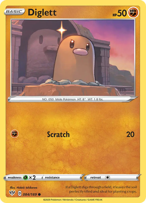Diglett (084/189) [Sword & Shield: Darkness Ablaze] - Pokemon Single
