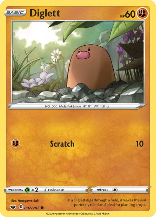 Diglett (092/202) [Sword & Shield: Base Set] - Pokemon Single