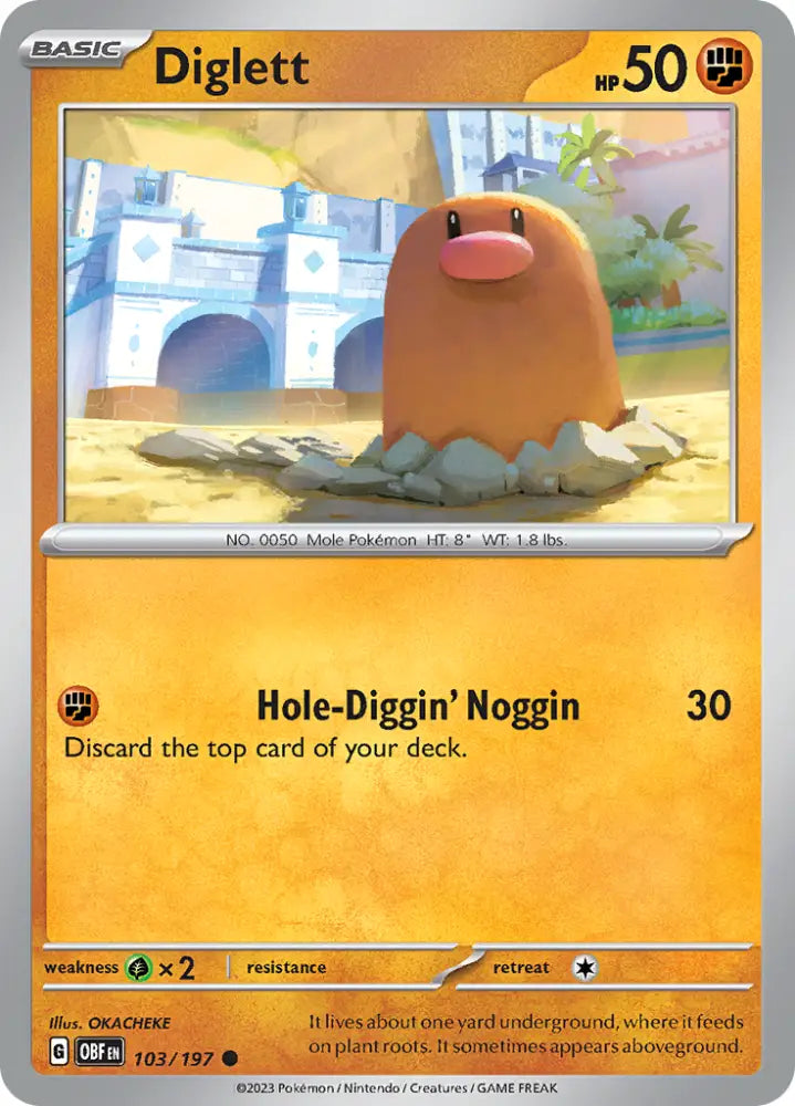 Diglett (103/197) [Scarlet & Violet: Obsidian Flames] - Pokemon Single