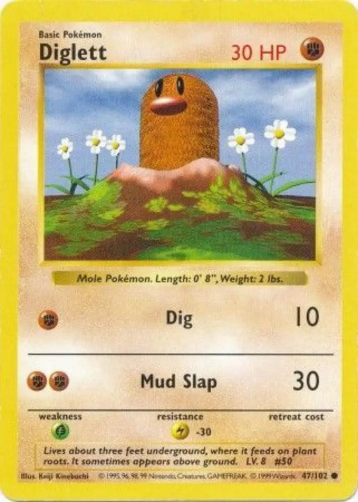 Diglett (47/102) [Base Set Shadowless Unlimited] - Pokemon Single