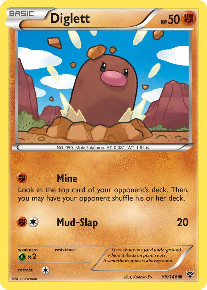 Diglett (58/146) [XY: Base Set] - Pokemon Single