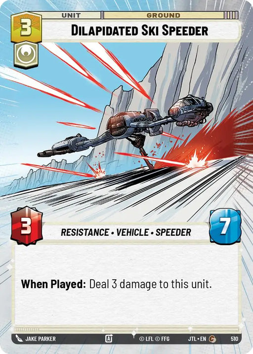 Dilapidated Ski Speeder (Hyperspace) (510) [Jump to Lightspeed] - Star Wars: Unlimited Single