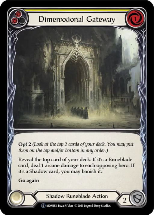 Dimenxxional Gateway (Yellow) [Monarch Unlimited] Unlimited Rainbow Foil - Flesh And Blood Single