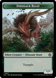Dinosaur Beast // Dinosaur Double-Sided Token [The Lost Caverns of Ixalan Commander Tokens] - MTG Single
