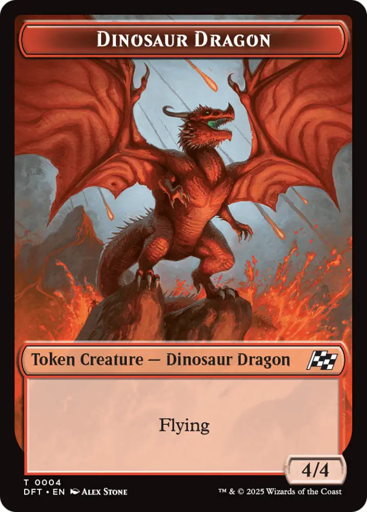 Dinosaur Dragon // Treasure Double-Sided Token [Aetherdrift Tokens] - MTG Single