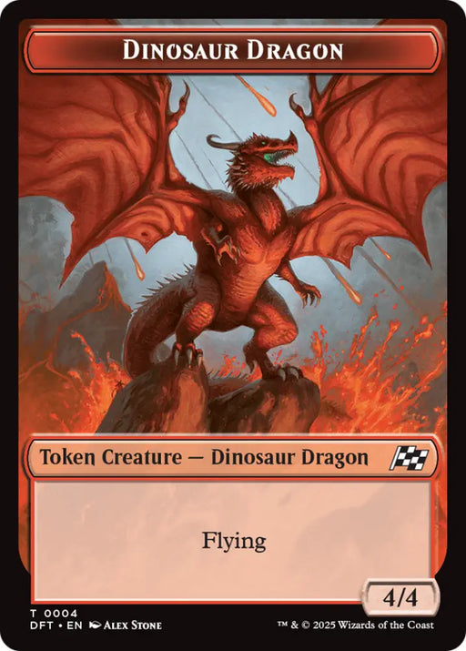 Dinosaur Dragon // Treasure Double-Sided Token [Aetherdrift Tokens] - MTG Single