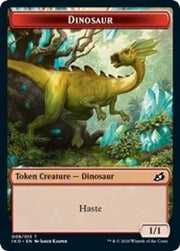 Dinosaur // Human Soldier (003) Double-Sided Token [Ikoria: Lair of Behemoths Tokens] - MTG Single