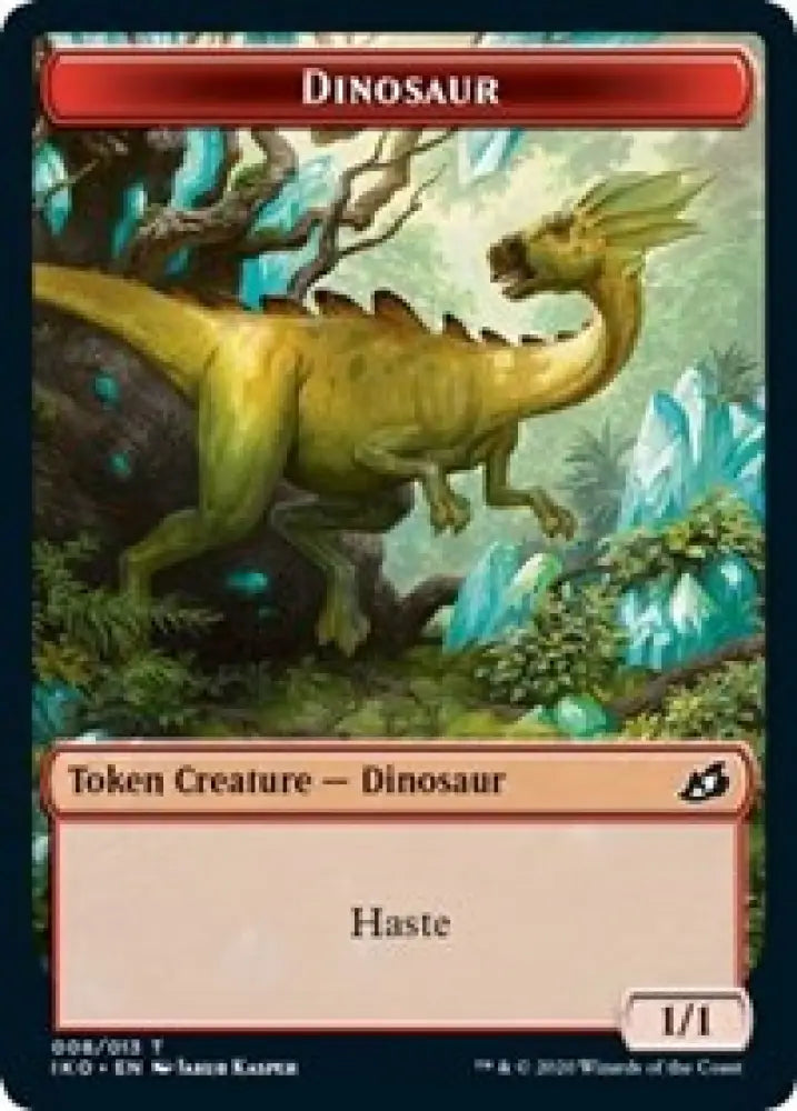 Dinosaur // Human Soldier (003) Double-Sided Token [Ikoria: Lair of Behemoths Tokens] - MTG Single