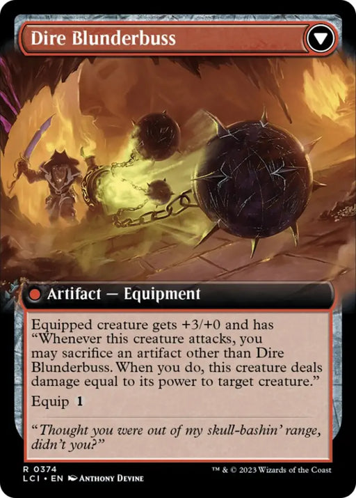 Dire Flail (Extended Art) [The Lost Caverns of Ixalan] - MTG Single