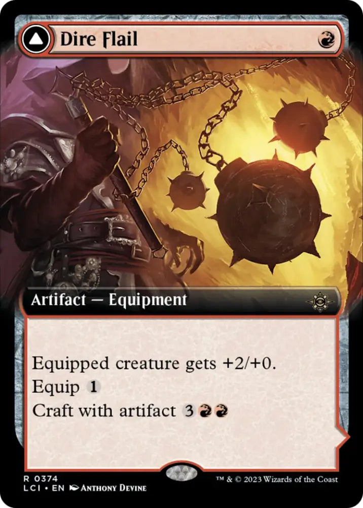 Dire Flail (Extended Art) [The Lost Caverns of Ixalan] - MTG Single