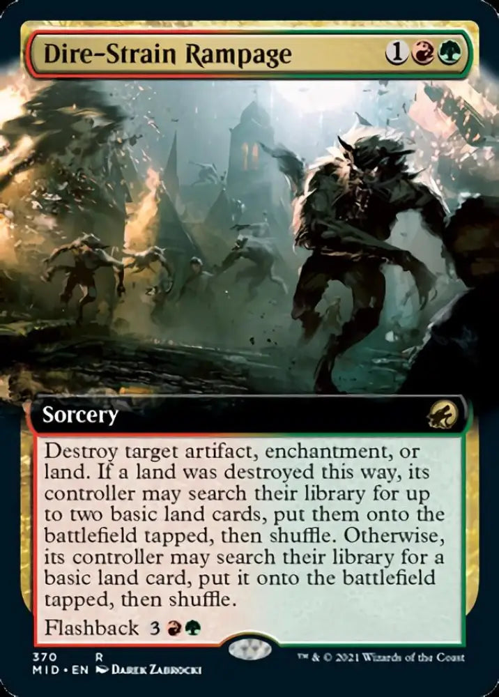 Dire-Strain Rampage (Extended Art) [Innistrad: Midnight Hunt] - MTG Single
