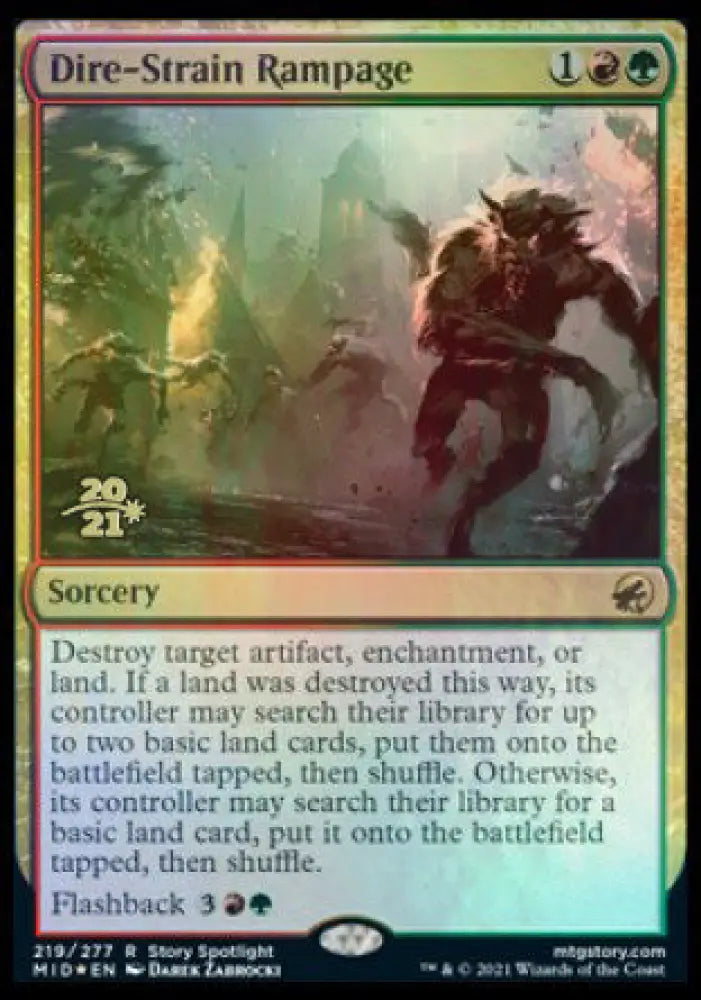 Dire-Strain Rampage [Innistrad: Midnight Hunt Prerelease Promos] - MTG Single