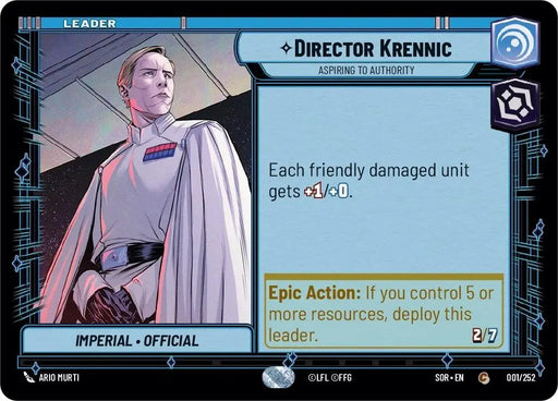Director Krennic - Aspiring to Authority (001/252) [Spark of Rebellion] - Star Wars: Unlimited Single