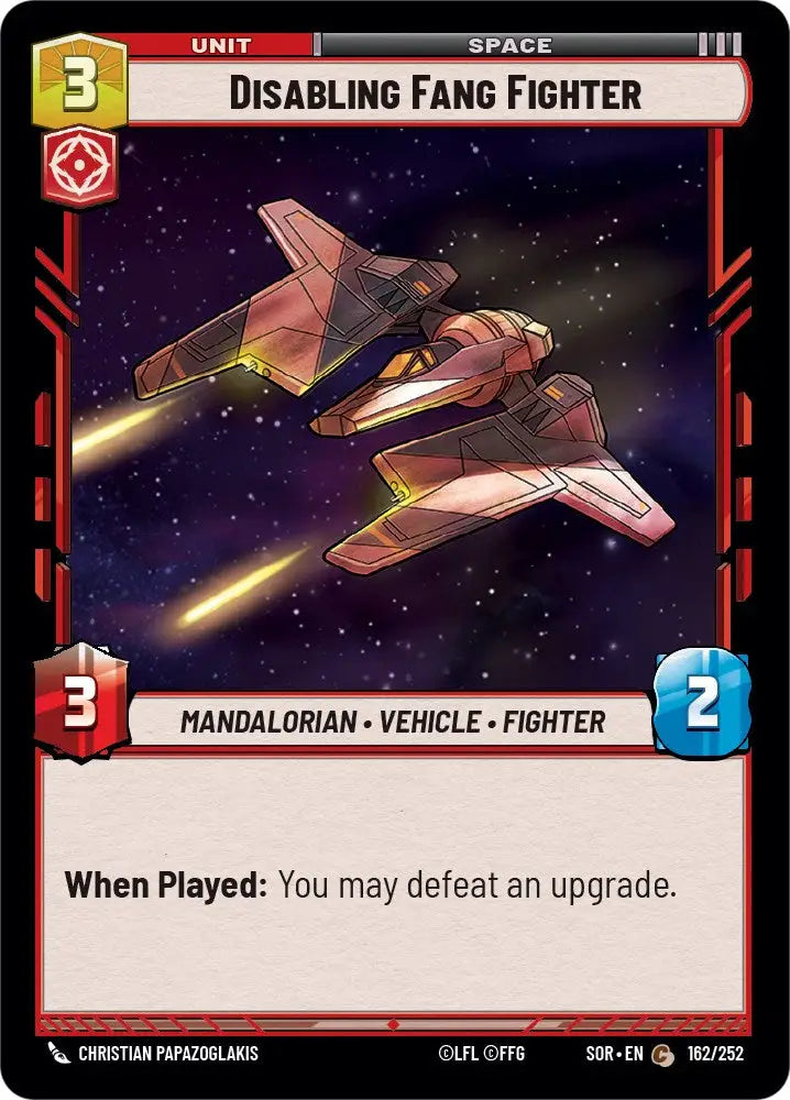 Disabling Fang Fighter (162/252) [Spark of Rebellion] - Star Wars: Unlimited Single