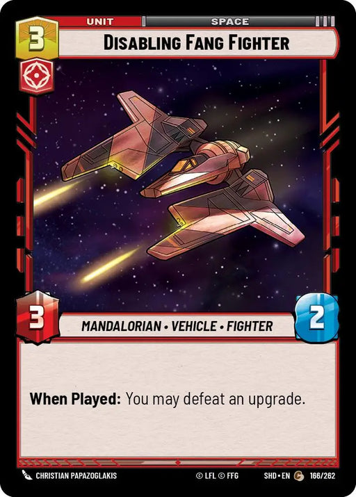 Disabling Fang Fighter (166/262) [Shadows of the Galaxy] - Star Wars: Unlimited Single