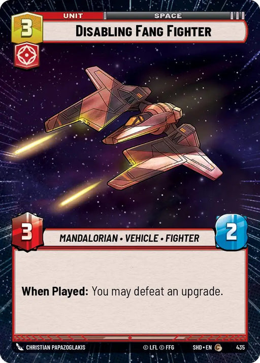 Disabling Fang Fighter (Hyperspace) (435) [Shadows of the Galaxy] - Star Wars: Unlimited Single