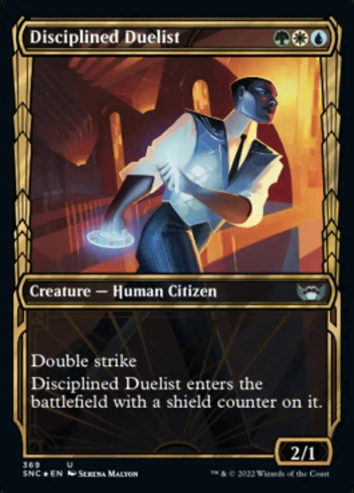 Disciplined Duelist (Showcase Golden Age Gilded Foil) [Streets of New Capenna] - MTG Single