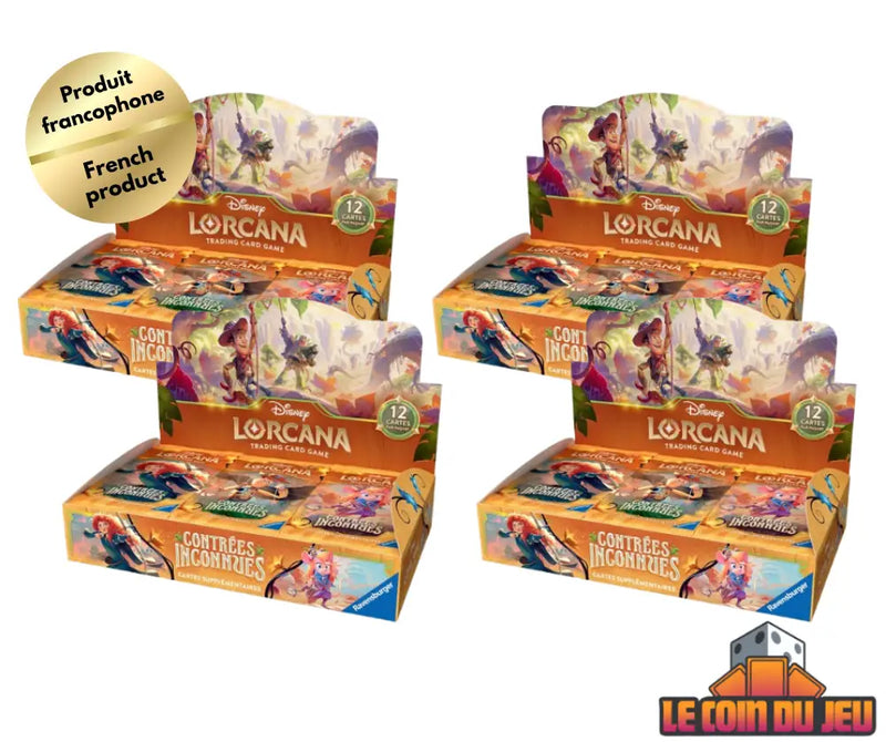 Disney Lorcana Contrées Inconnues Boîte de Boosters Ensemble de 4 (FR) - Disney Lorcana Sealed