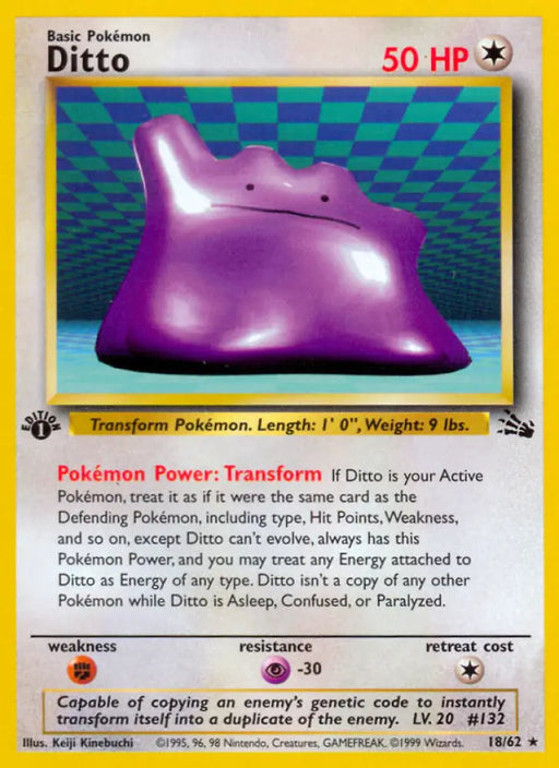 Ditto (18/62) [Fossil 1st Edition] - Pokemon Single