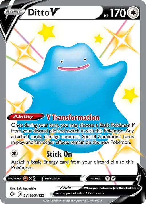 Ditto V (SV118/SV122) [Sword & Shield: Shining Fates] - Pokemon Single