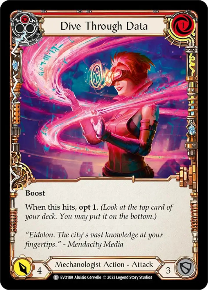 Dive Through Data (Red) [Bright Lights] Rainbow Foil - Flesh And Blood Single