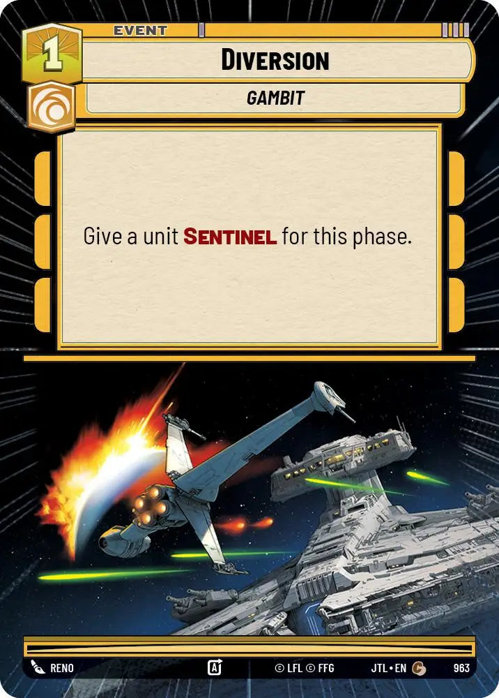Diversion (Hyperspace Foil) (963) [Jump to Lightspeed] - Star Wars: Unlimited Single