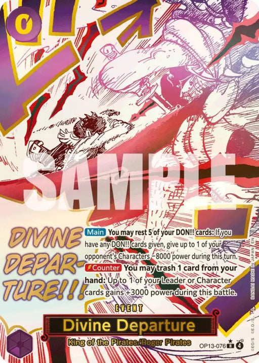 Divine Departure (Alternate Art) (OP13-076) [Carrying On His Will]