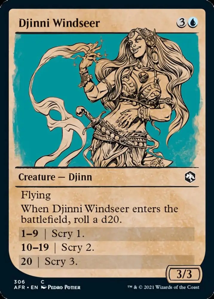 Djinni Windseer (Showcase) [Dungeons & Dragons: Adventures in the Forgotten Realms] - MTG Single