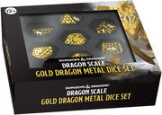 DND Metal 7 Dice Set Dragon Scale Gold - D&D