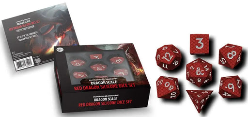 DND Silicone 7 Dice Set Dragon Scale Red - Accessoire