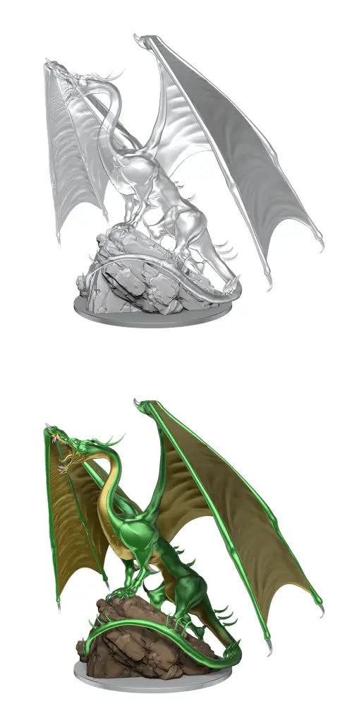 DND UNPAINTED MINIS WV17 YOUNG EMERALD DRAGON - D&D