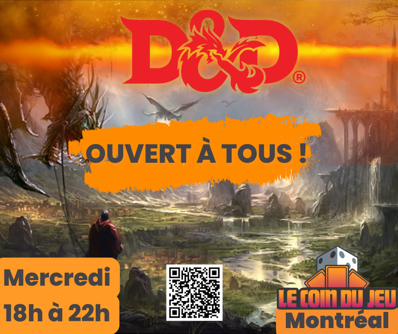 Soirée D&D Mercredi 19h (Montreal)