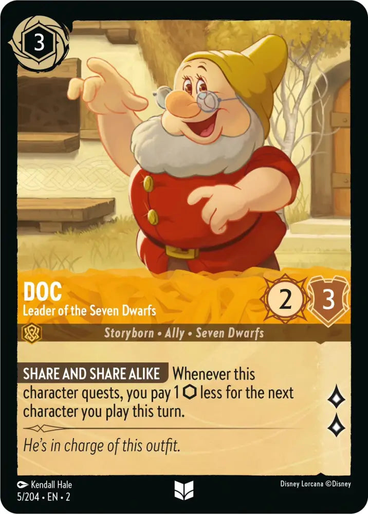 Doc - Leader of the Seven Dwarfs (5/204) [Rise of the Floodborn] - Lorcana Single