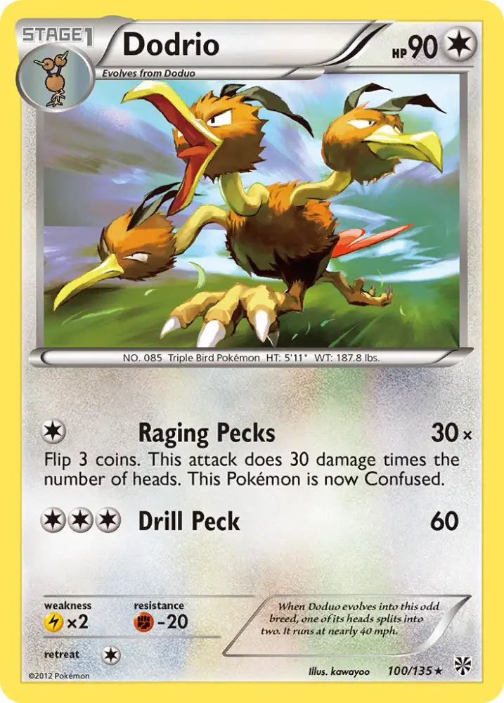 Dodrio (100/135) [Black & White: Plasma Storm] - Pokemon Single