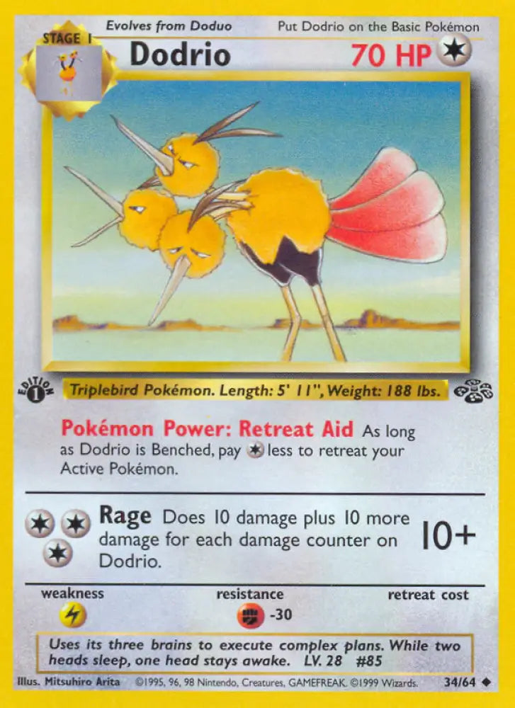 Dodrio (34/64) [Jungle 1st Edition] - Pokemon Single