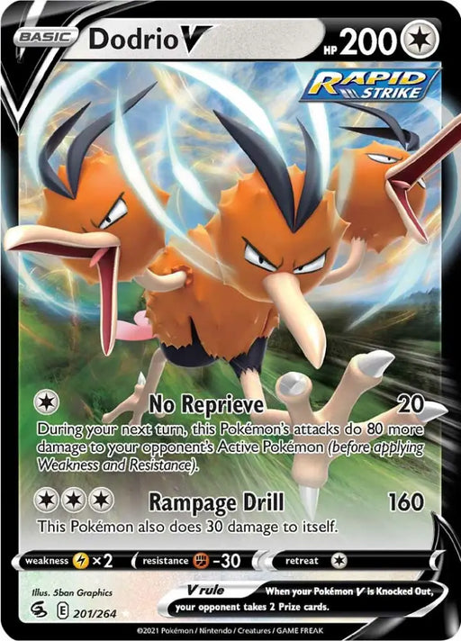 Dodrio V (201/264) [Sword & Shield: Fusion Strike] - Pokemon Single
