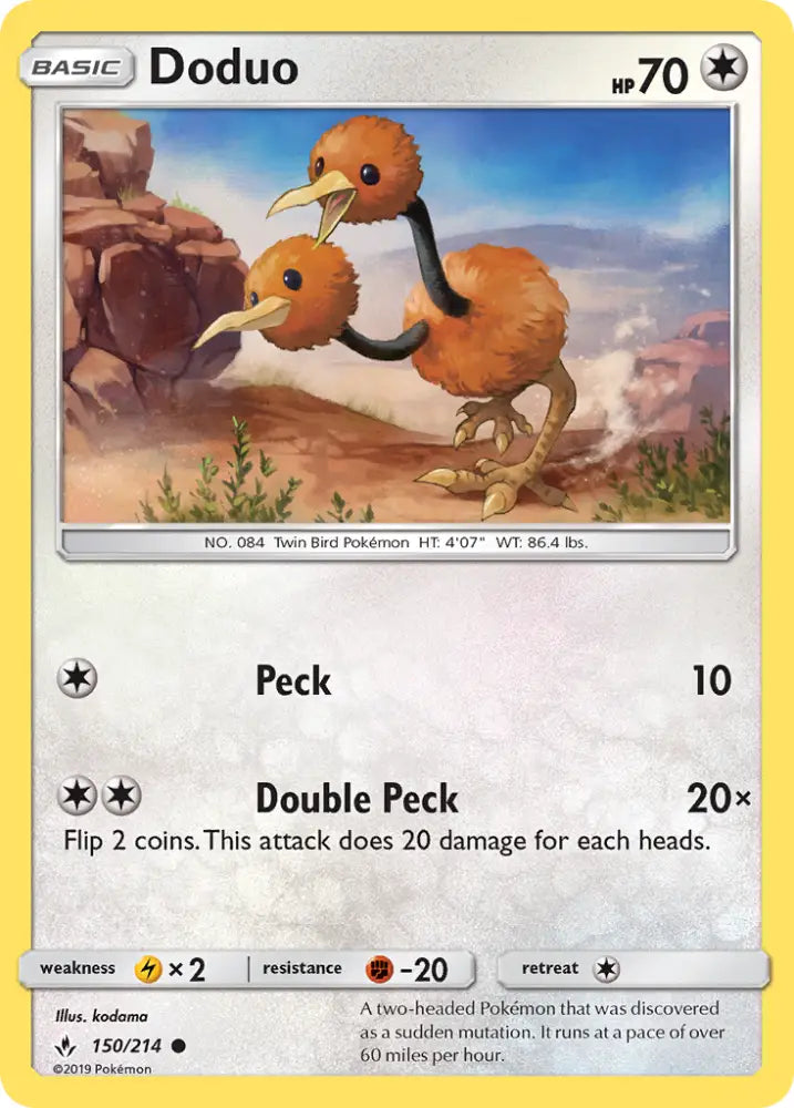Doduo (150/214) [Sun & Moon: Unbroken Bonds] - Pokemon Single